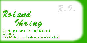 roland ihring business card